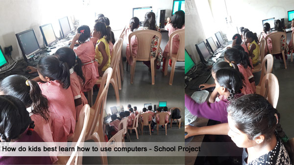 kids learning how to use computer